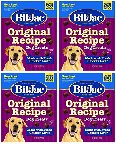Bil-Jac Dog Treats - Original Recipe Chicken Liver Soft Puppy Training Treat Rewards, 10oz Resealable Double Zipper Pouch (2-Pack)