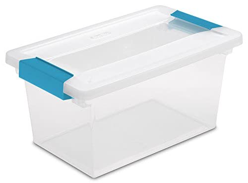 Sterilite 19628604 Medium Clip Clear Storage Box With Latched Lid - 11"L x 6-5/8"W x 5-3/8"H