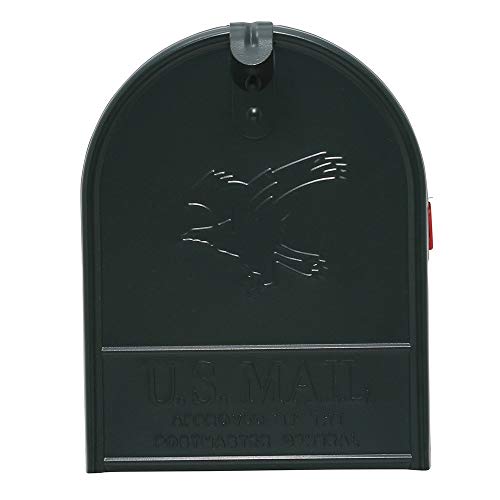 Dark Green Mailbox Medium Metal US Mail Box Rural Size Outside Curbside Horizontal Farmhouse Classic, 20-1/2"L x 10-7/8"H x 8-1/2"W