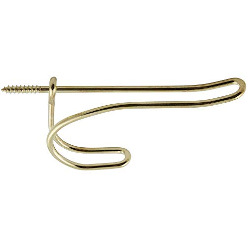 National Hardware N186-866 V161 Wire Coat/Hat Hooks in Brass, 10 Pack