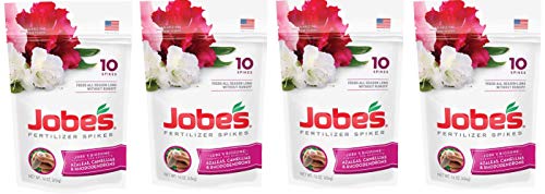 Jobe's Azalea, Camellia & Rhododendron Fertilizer Spikes, 10 Spikes, 4 Pack