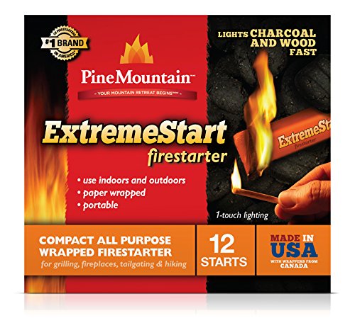 Pine Mountain ExtremeStart Wrapped Starters, 12 Starts Firestarter Log for Campfire/Fireplace/Wood Stove, Fire Pit, Indoor&Outdoor Use