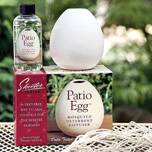 Patio Egg with Skeeter Screen Mosquito & Insect Deterrent - Set of 2 Diffusers With Essential Oils