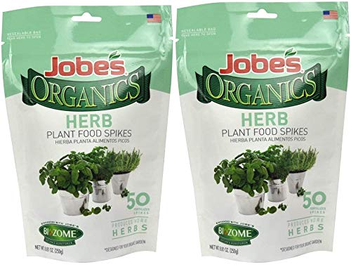 Jobe's Organics Herb Fertilizer Spikes, 50 Spikes(2-Pack)