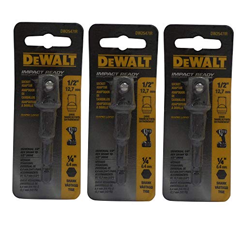 DEWALT DW2547Ir 1/4-Inch Hex Shank To 1/2-Inch IMPACT READY Socket Adaptor (3)