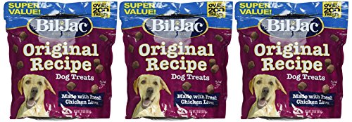 Bil-Jac Dog Treats - Original Recipe Chicken Liver Soft Puppy Training Treat Rewards, 10oz Resealable Double Zipper Pouch (2-Pack)