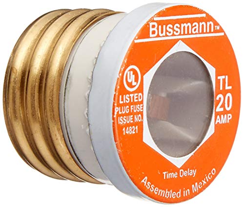 Bussmann BP/TL-20 20 Amp Time Delay, Loaded Link Edison Base Plug Fuse, 125V UL Listed Carded, 3 Blister Pack of 3 fuses (9 fuses Total)