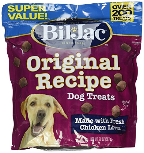 Bil-Jac Dog Treats - Original Recipe Chicken Liver Soft Puppy Training Treat Rewards, 10oz Resealable Double Zipper Pouch (2-Pack)